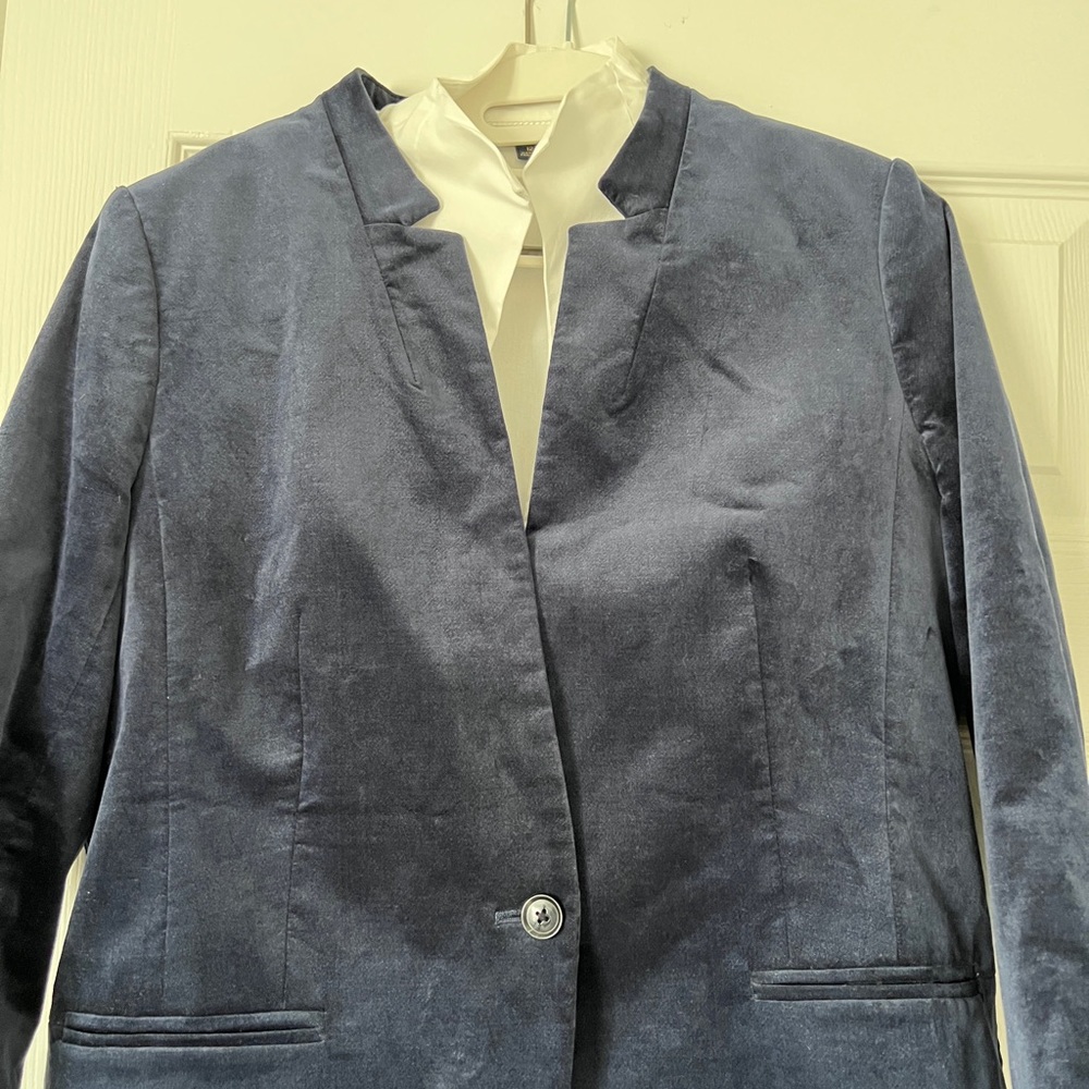 Banana Republic Blue Velvet Blazer